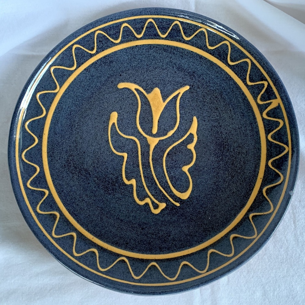 TURTLE CREEK POTTERS 9.5" Tulip Redware Plate